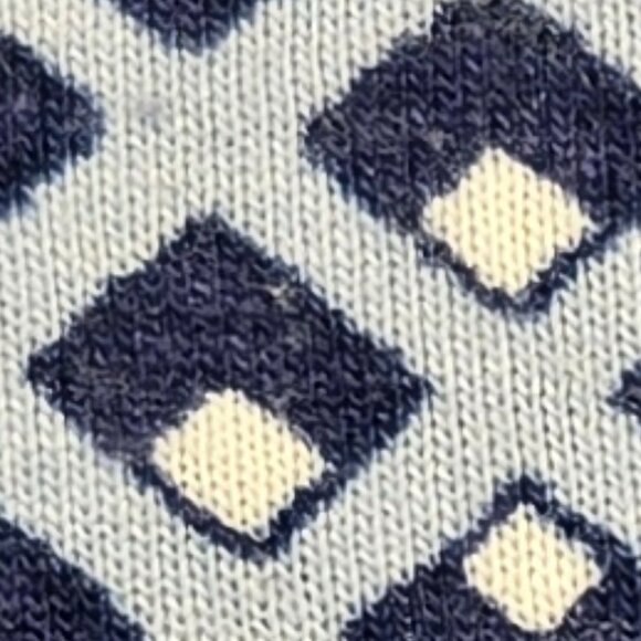 Weekend Max Mara Blue & White Geometric Short Sleeve Top Made in Italy - Picture 7 of 7